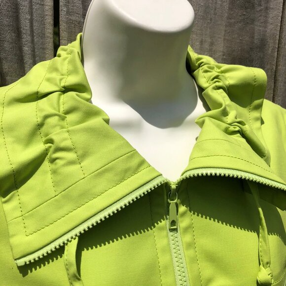 Lafayette Lime Green Jacket 6 Top Coat Long Sleeve Small Zip Collar Pockets - Picture 5 of 8